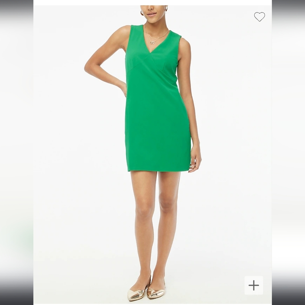 J.CREW Sleeveless V-neck shift dress - Green Size 4 NWT